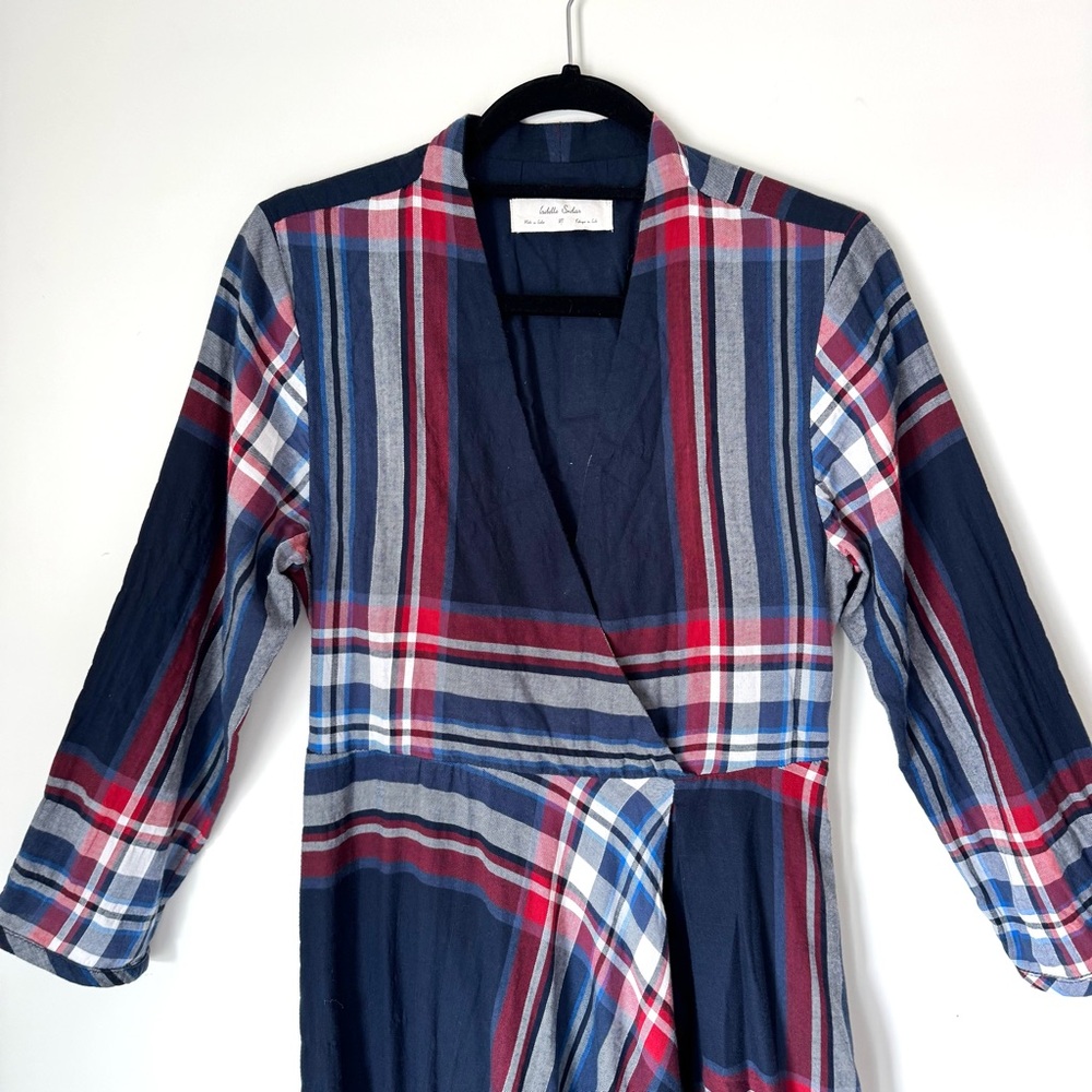 Anthropologie Isabella Sinclair Tartan Plaid Handkerchief Midi Dress - Picture 3 of 12